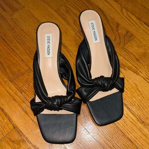 Steve Madden Black Heels Square Toe Heeled Sandal Black New shoes heels outing